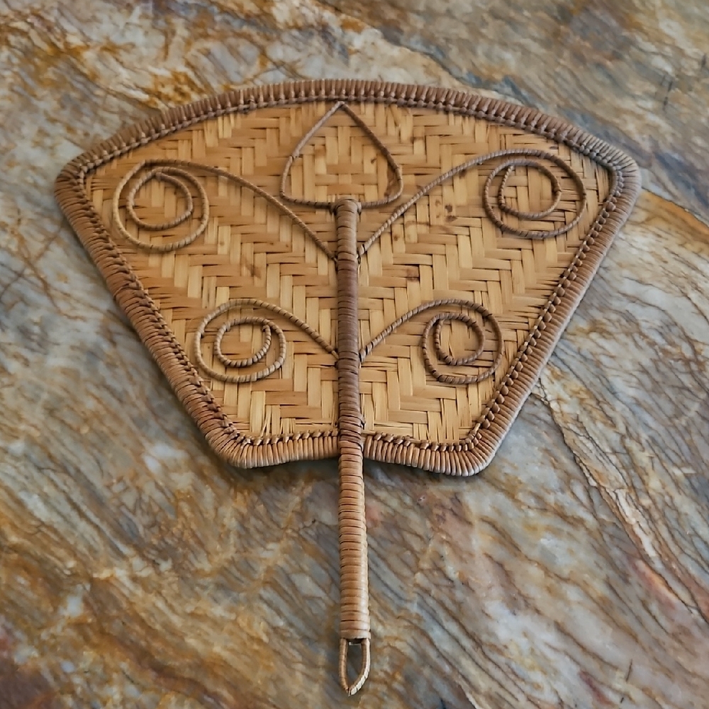 Vintage Handcrafted Woven Hand Fan